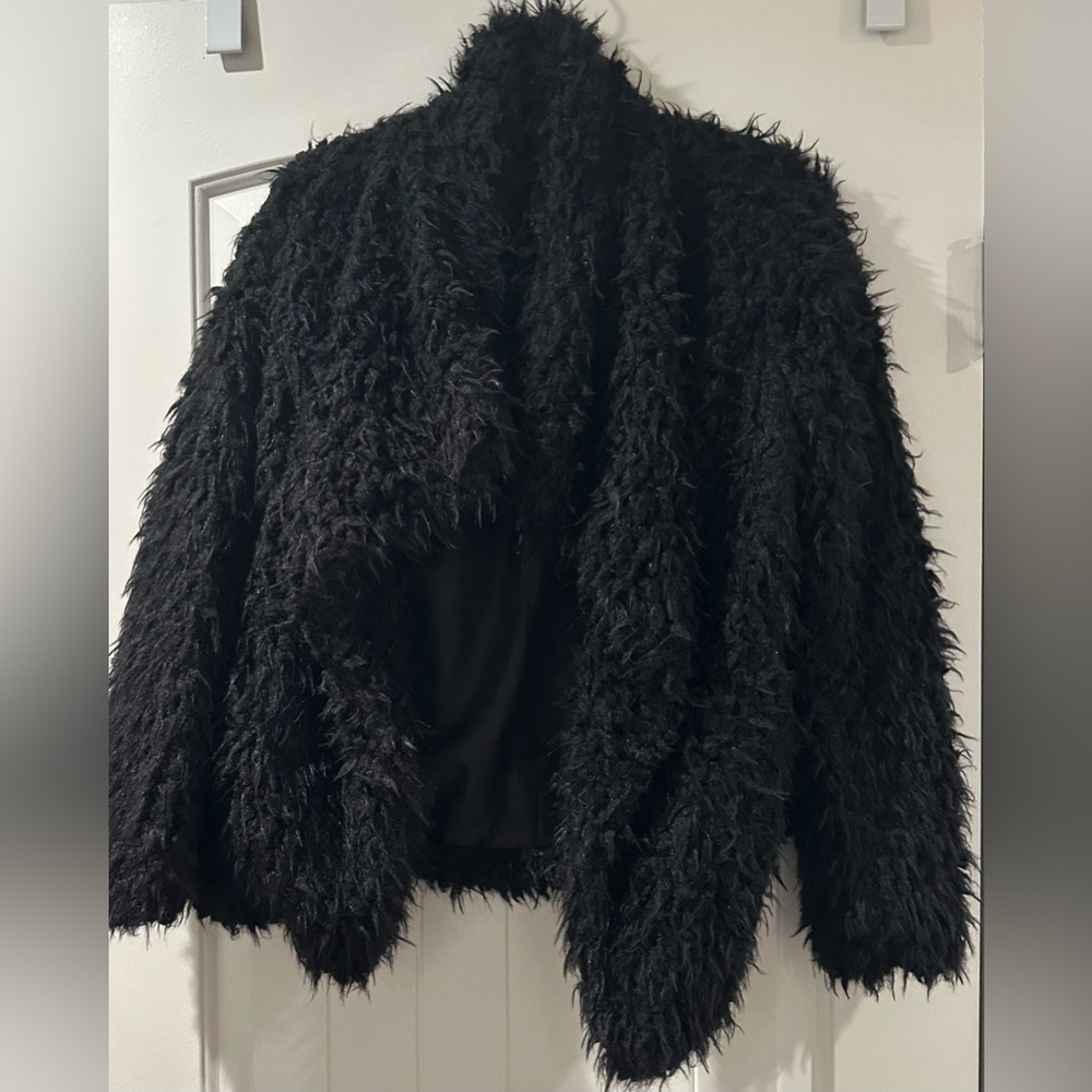 CoffeeShop Black Faux Fur Jacket